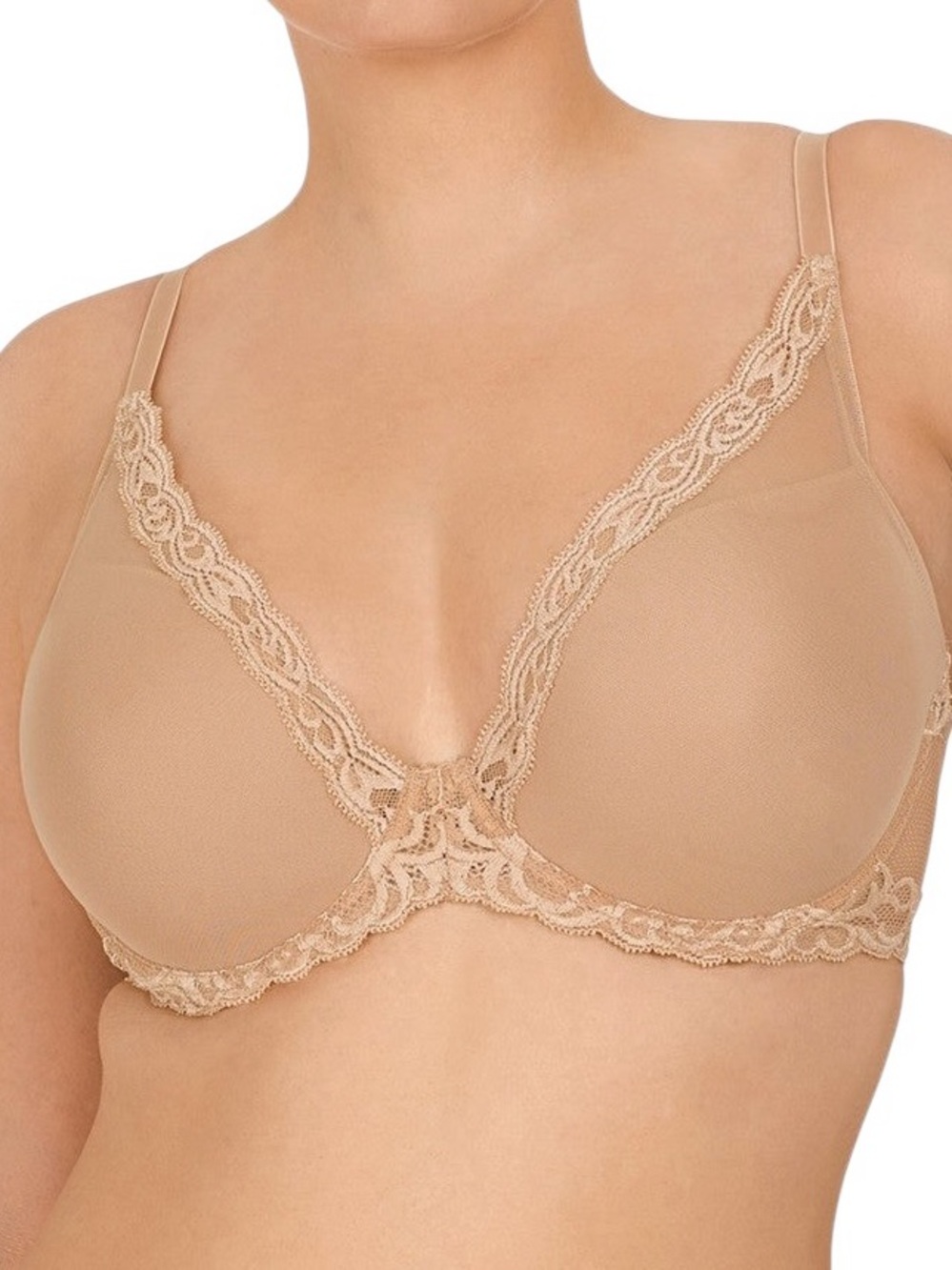 NATORI Feathers Plunge T-Shirt Bra! Retail $74.